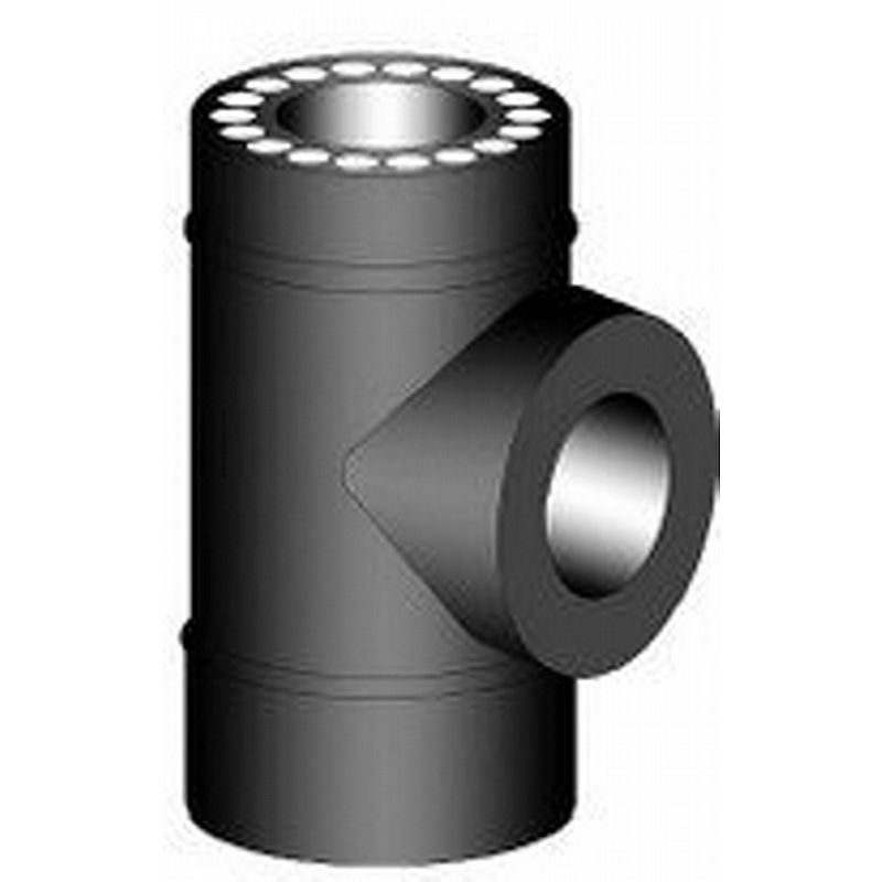 T-stykke, indv. Ø150 mm - sort