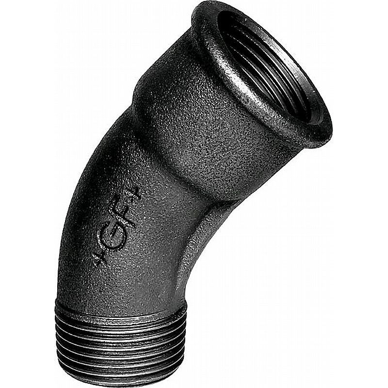 Bøjning 45 gr. Med muffe/nippel