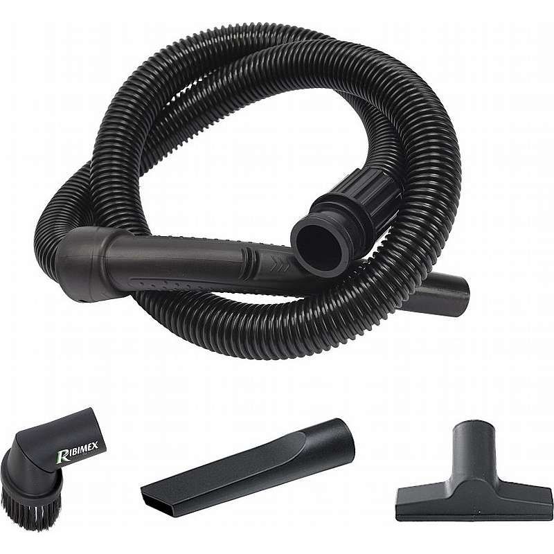 Tilbehørssæt til Ribimex - 2 meter slange, børste-, spids- samt møbelmundstykke