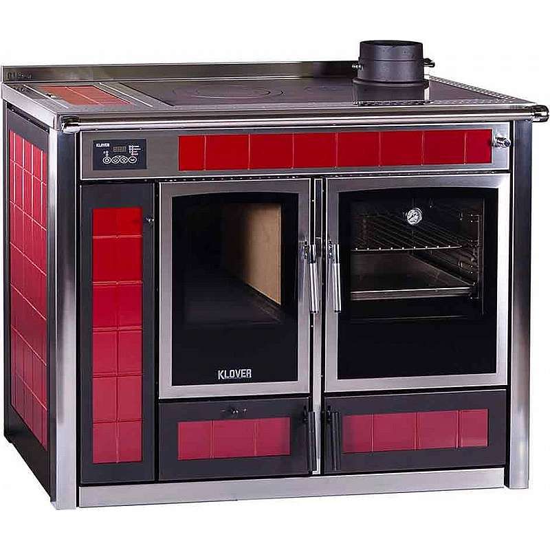 KLOVER ALTEA PLUS INDRO brændekomfur - med keramiske sider og Rustfrie profiler - 22 Kw