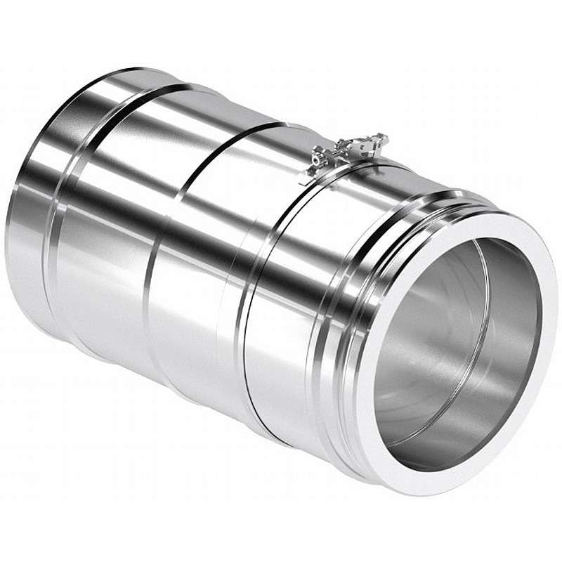 Skorstenslængde teleskopisk - ø100mm - blank (Multi25)