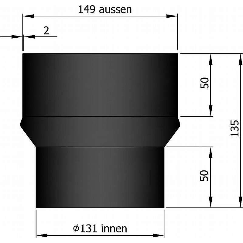 Kobling Ø 130-150 sort