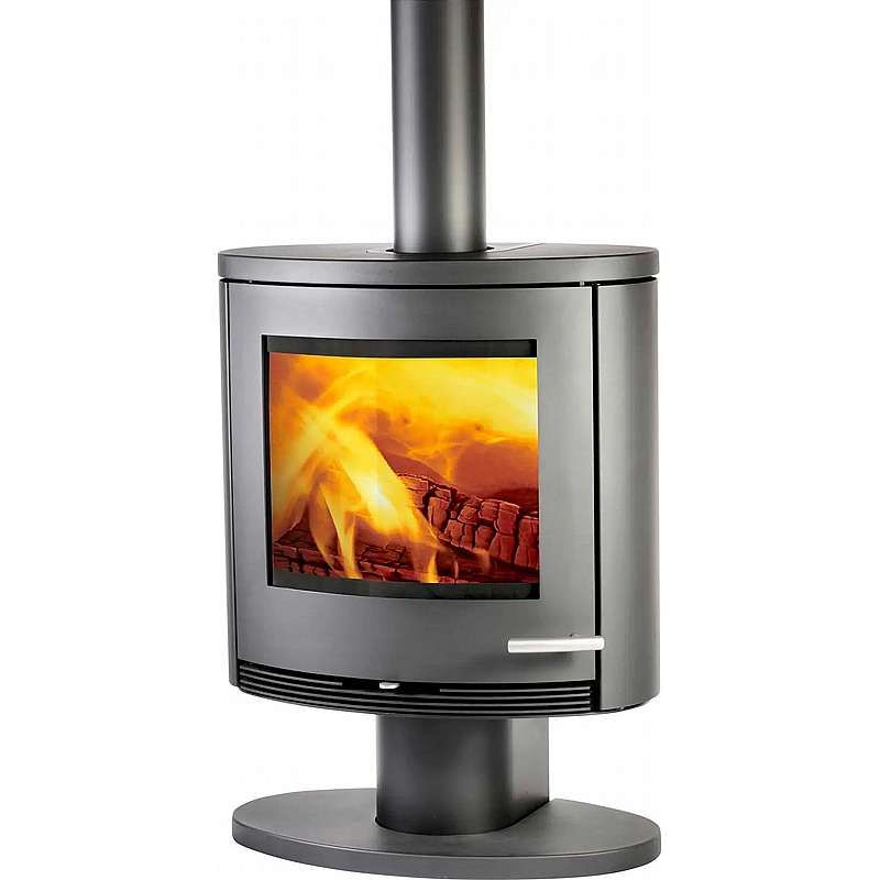 TermaTech brændeovn model  TT22RP - Sort på sokkel