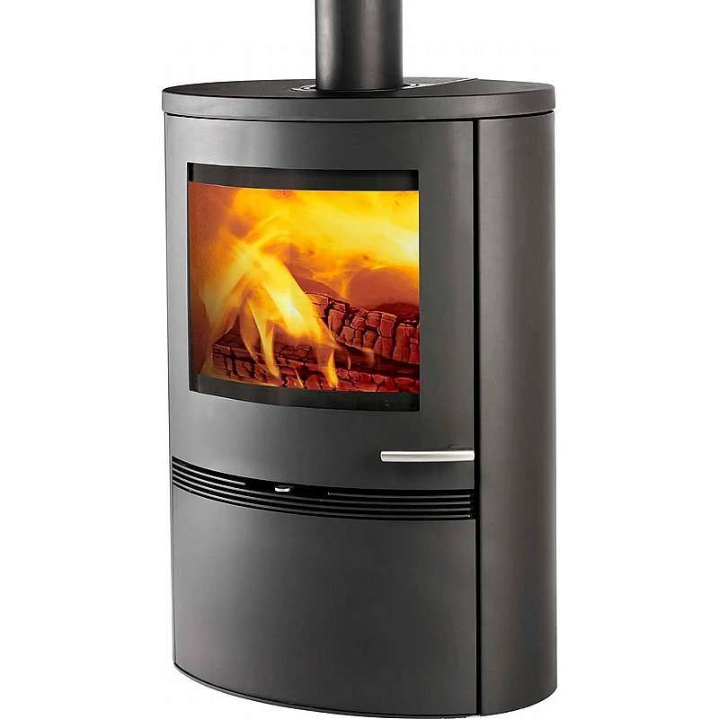 TermaTech brændeovn model  TT22HS - Black malet sten med runde sider