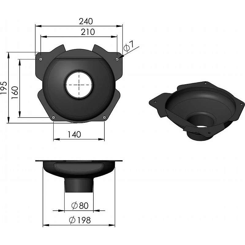 Friskluftsstuds Ø80mm Plast (TT20+TT21+TT23+TT44)