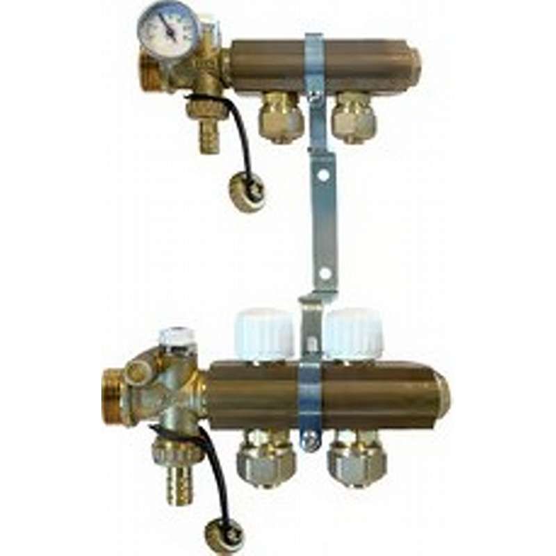 Pettinaroli fordelerrørssystem med forudindstilling - 20x2mm - 2 afgreninger