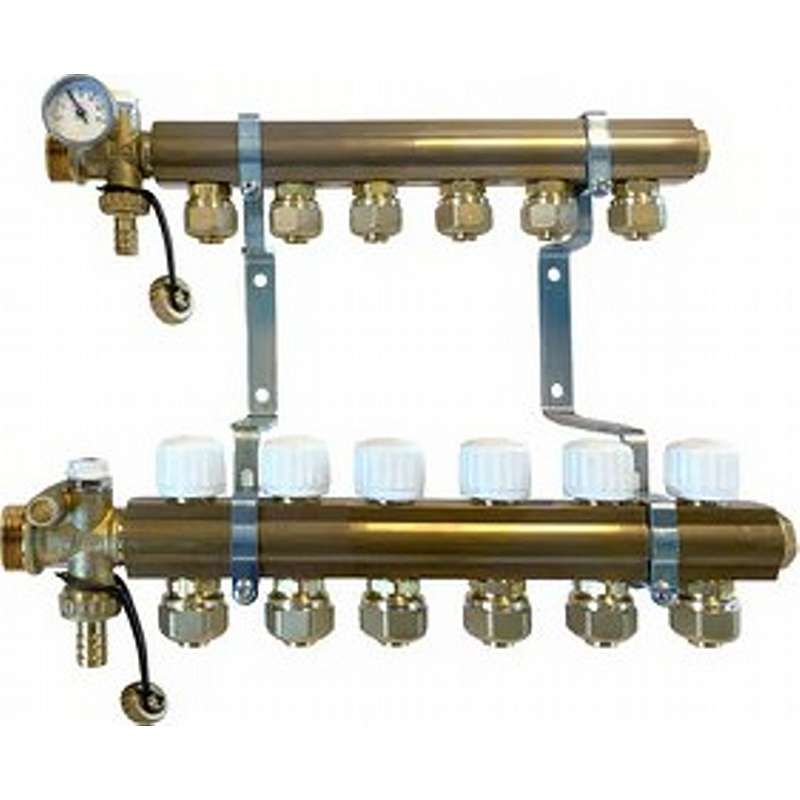 Pettinaroli fordelerrørssystem med forudindstilling - 20x2mm - 6 afgreninger