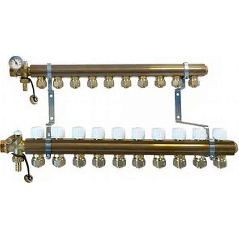 Pettinaroli fordelerrørssystem med forudindstilling - 20x2mm - 10 afgreninger