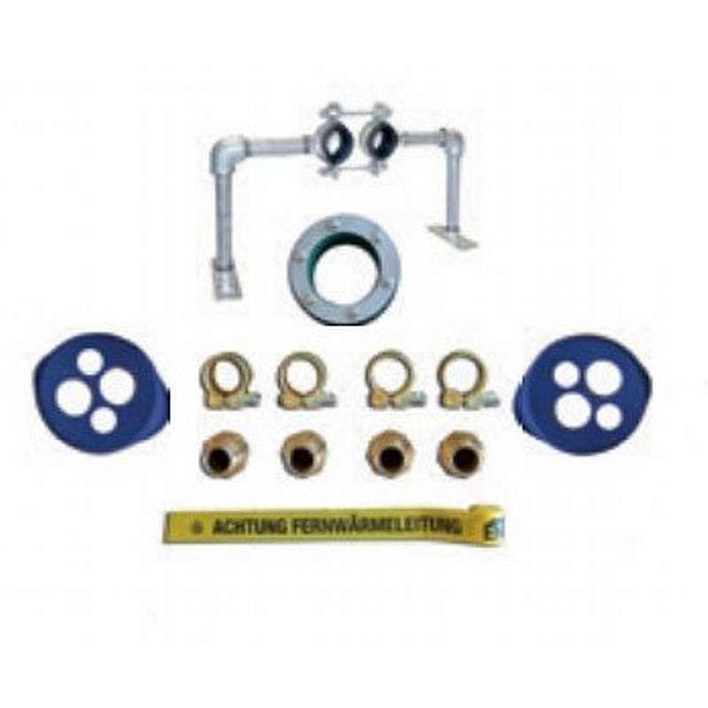 Fjernvarmerørsæt til nedadgående afløb