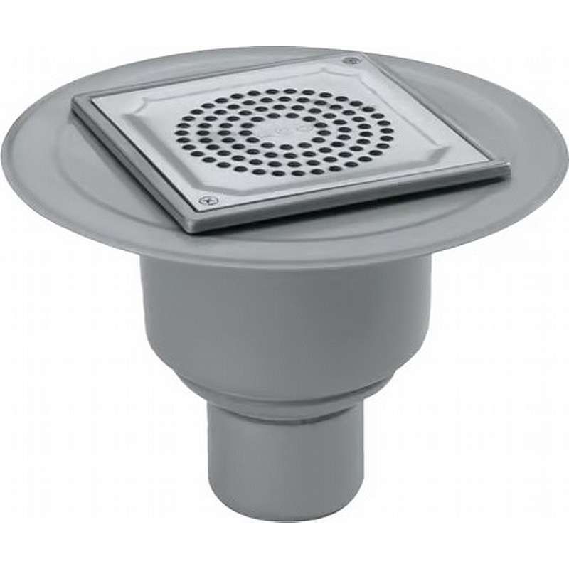 ACO afløbsskål rustfrit stål 75mm lodret uden stutse med smøremembran