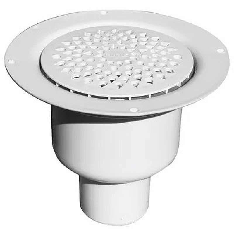 Purus BRAGE 75 mm afløbsskål til vinyl, uden studs, lodret, hvid