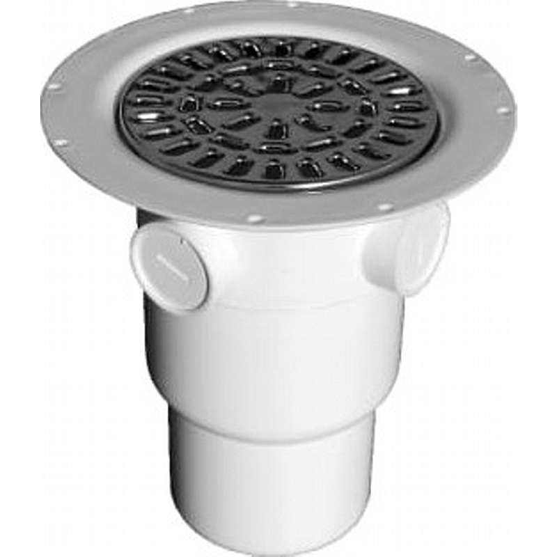 Purus LOKE 75/110 mm afløbsskål til vinyl, m/studs, lodret, rf.