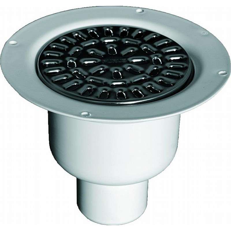 Purus BRAGE 110 mm afløbsskål t/vinyl, u/studs, lodret, rustfri