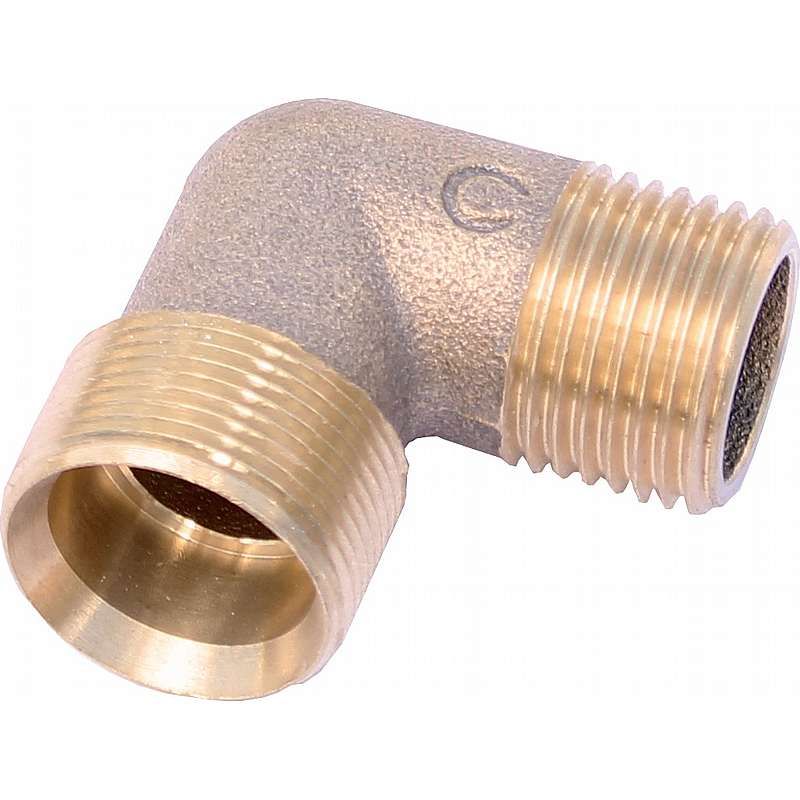 Vinkel med nippel - Rødgods M24/19  x  1/2