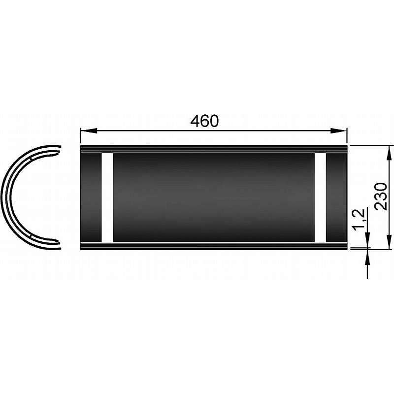 Varmeskjold dobbelt L:460mm - Ø150 MM
