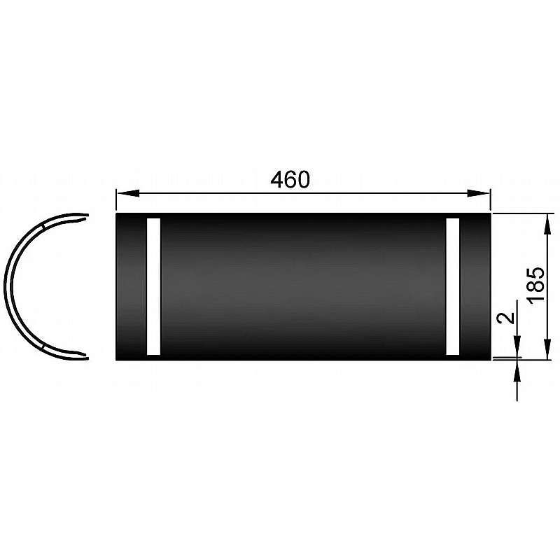 Varmeskjold enkelt L:460mm - Ø150 MM