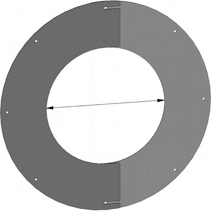 Loftkrave 2-delt inkl. skruer 10-35 gr. - Ø150mm innkl. skrueer- Sort