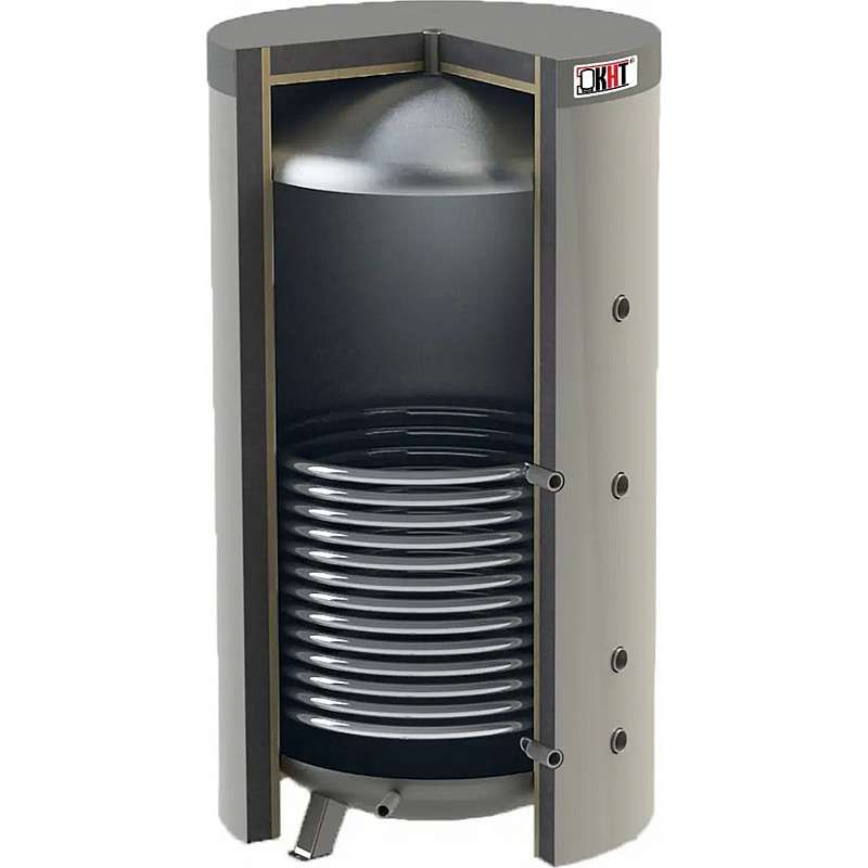 Akkumuleringstank isoleret  m/solspiral 3,2m² - ø962x1988mm - 1000L