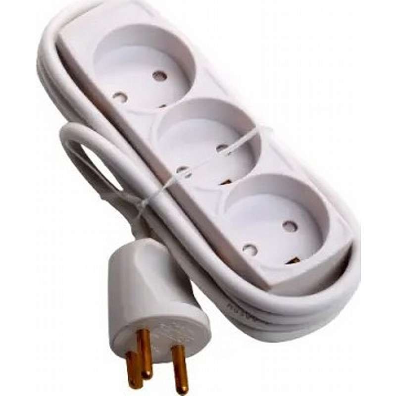 3-Stikdåse M/J med 1,5 meter ledning