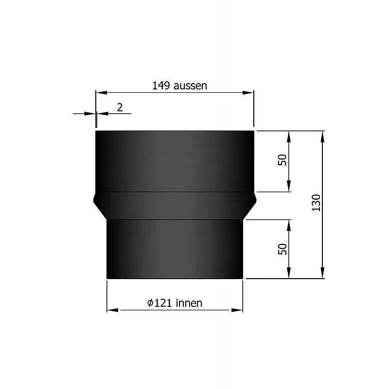 Kobling 120/150 udv. Ø149/125mm