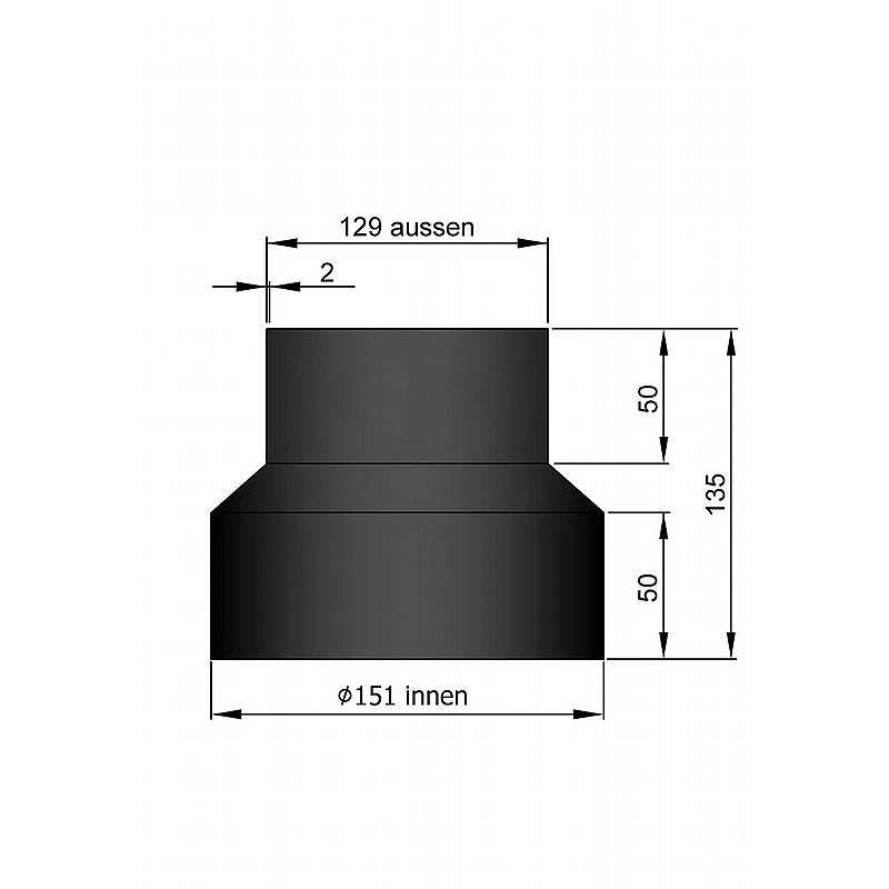 Kobling 150/130 udv. Ø129/155mm