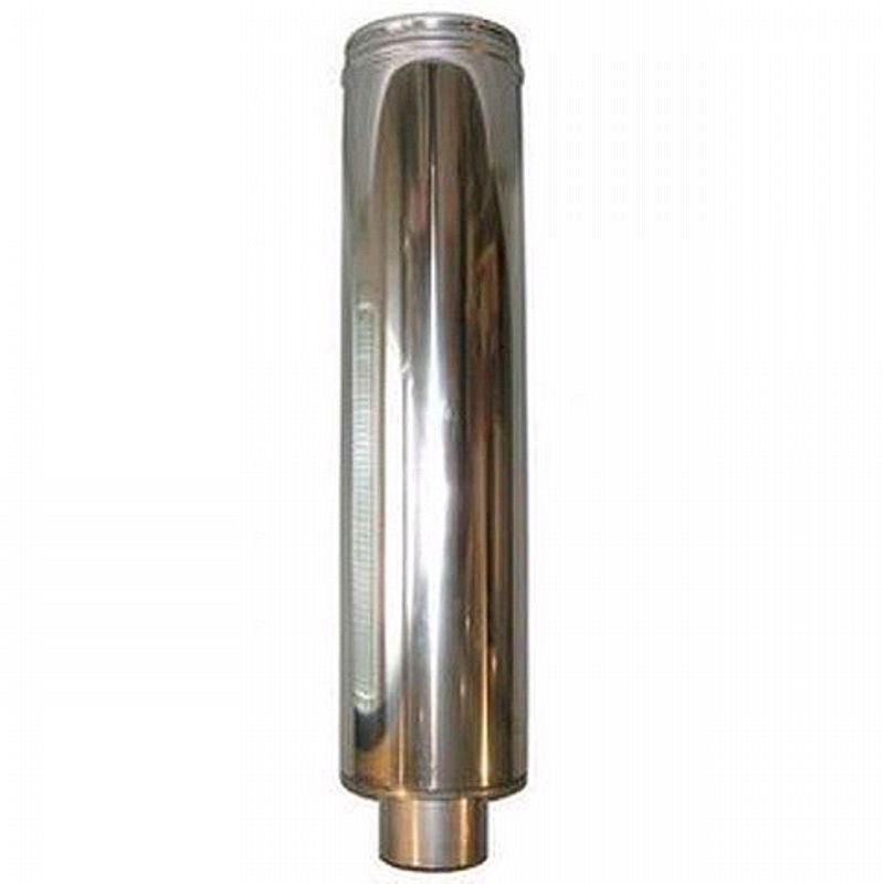 Isoleret længde 1000mm - ø150mm - blank m/kobling til uisoleret røgrør