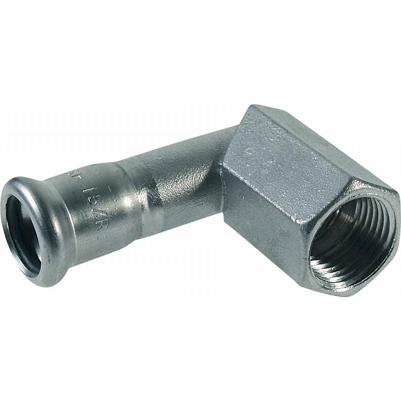 Pressvinkel 90 gr. med muffe (Rustfri) - (VSH) M-bakke