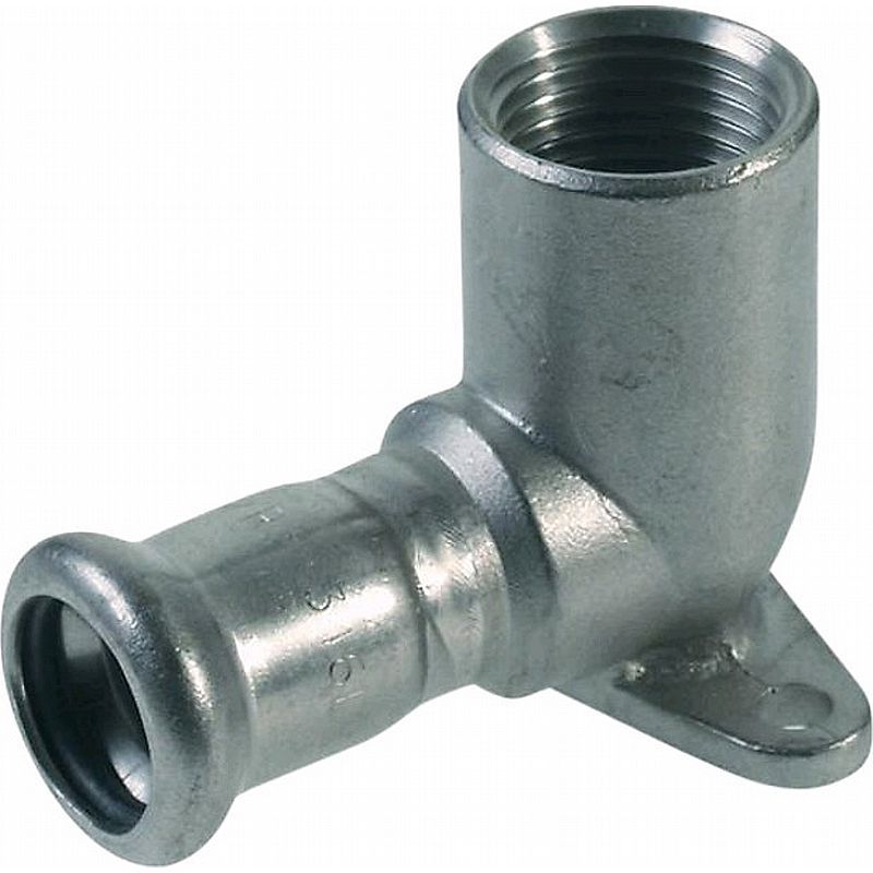 Press vægvinkel med muffe (Rustfri) - (VSH) M-bakke