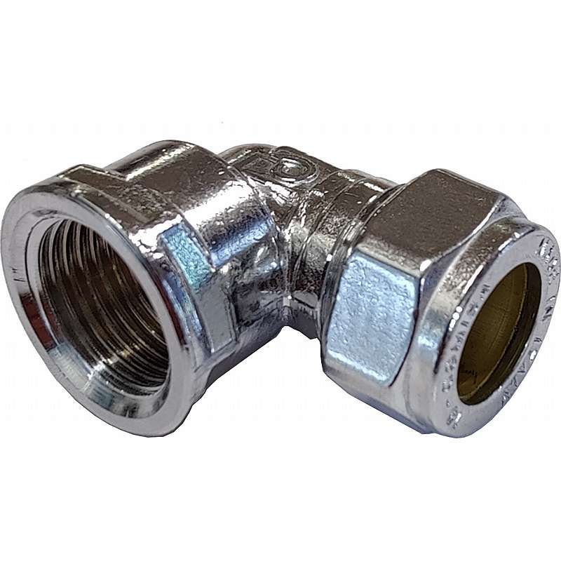 Conex Vinkel 90 gr. kobber/pex m/muffe (Forkromet)