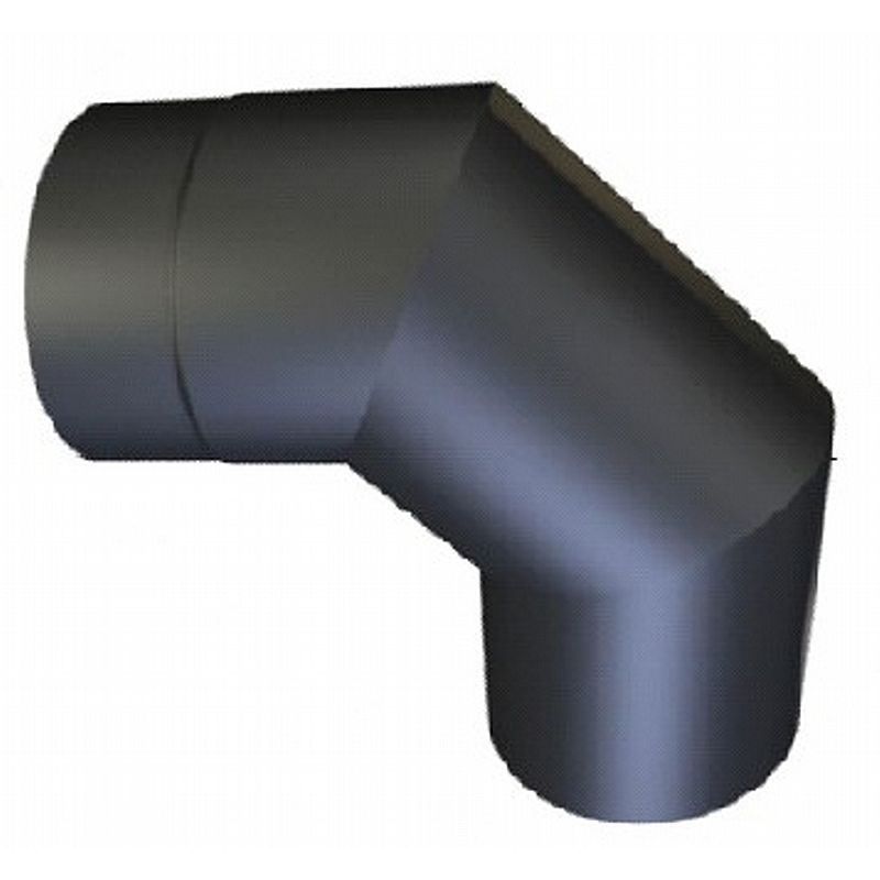 Røgrørs bøjning 90 gr. med smig og uden rense klap - ø130 mm 