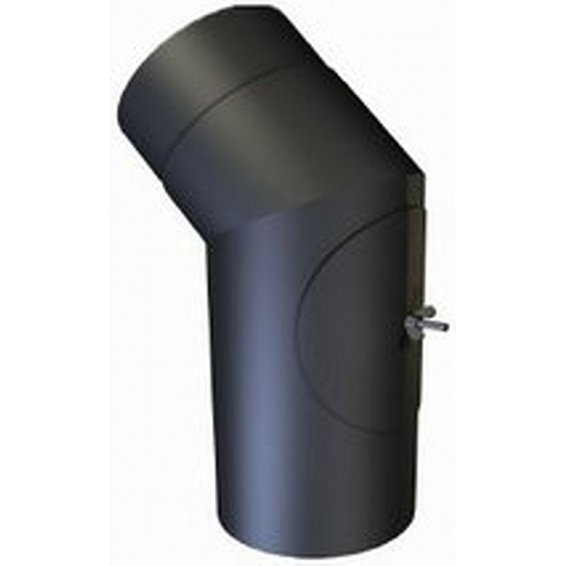 Knæ røgrør 45 gr. med rense klap - ø180 mm 