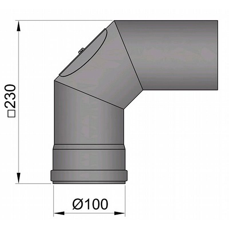 Røgrør ø100mm - 90 gr. bøjninger