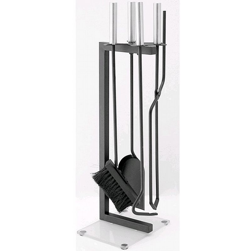 Pejsesæt Basic sort med fod af glas