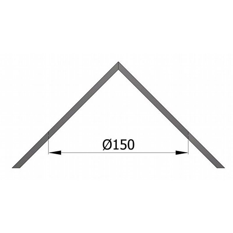 Rosette til indvendig hjørne - Ø150mm - Sort