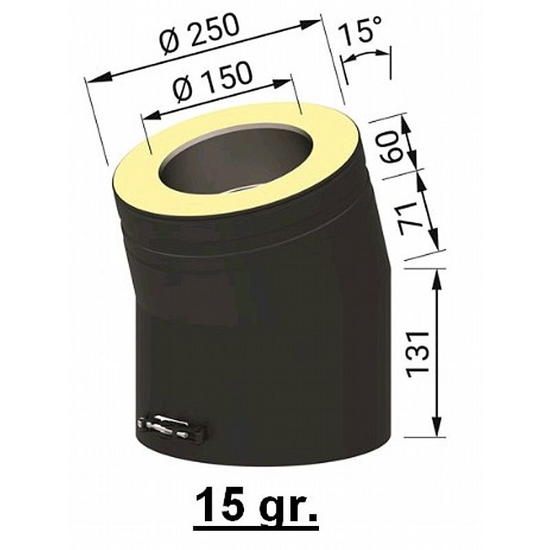 Bøjninger ø150mm - sort (Design Line)