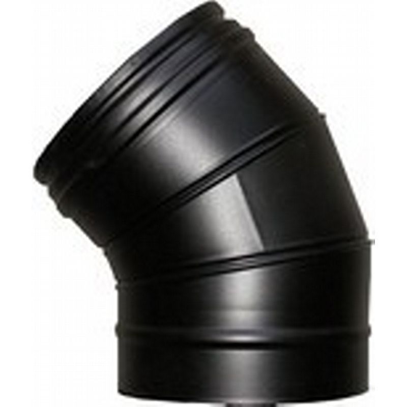 Vinkelstykke 45 gr. ø130 mm - sort (Multi50)	