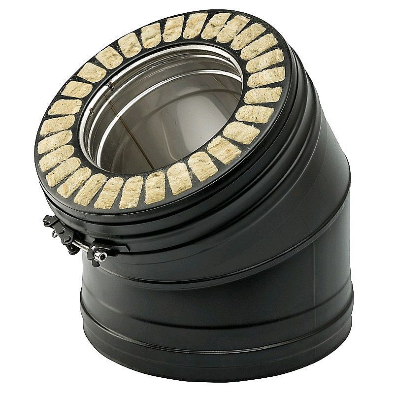 Vinkelstykke 30gr. Indv.Ø150mm - Sort - (Wood)