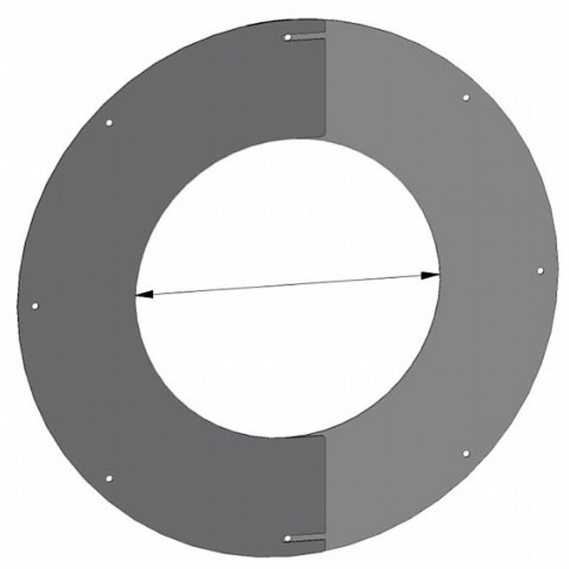 Loftkrave 2-delt med silikoneliste og skruer 10-35 gr. - Ø200mm - Sort