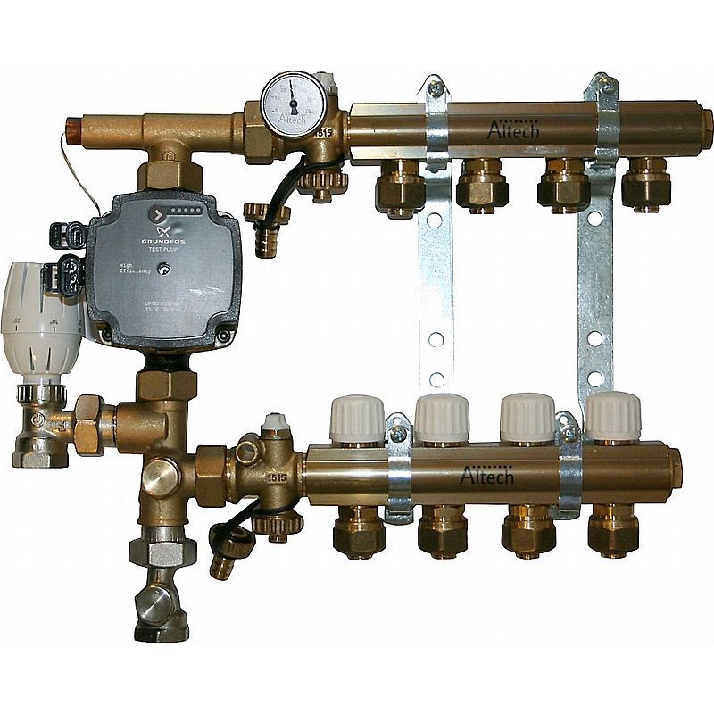 Altech kvikshunt 4 kredse u/forindstilling. Alpha 15-60 pumpe. med 20 mm PEX koblinger