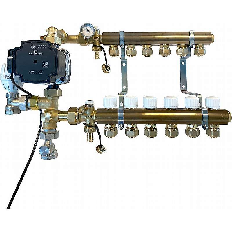 Altech kvikshunt 6 kredse u/forindstilling. Alpha 15-70 pumpe. med 20 mm PEX koblinger