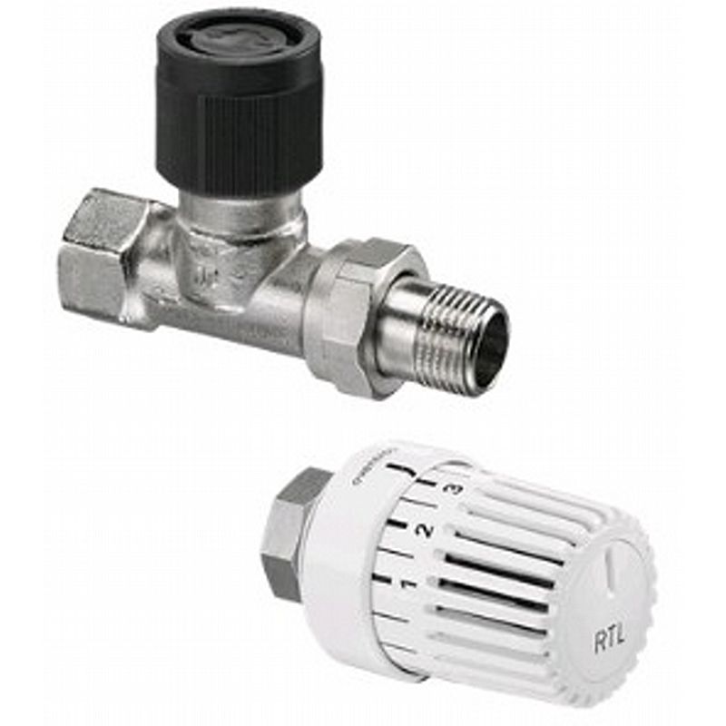 Termostat lige - Returventil - 1/2