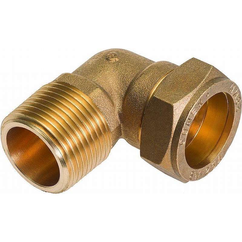 Kompressions vinkel 90 gr. kobber/pex m/nippel