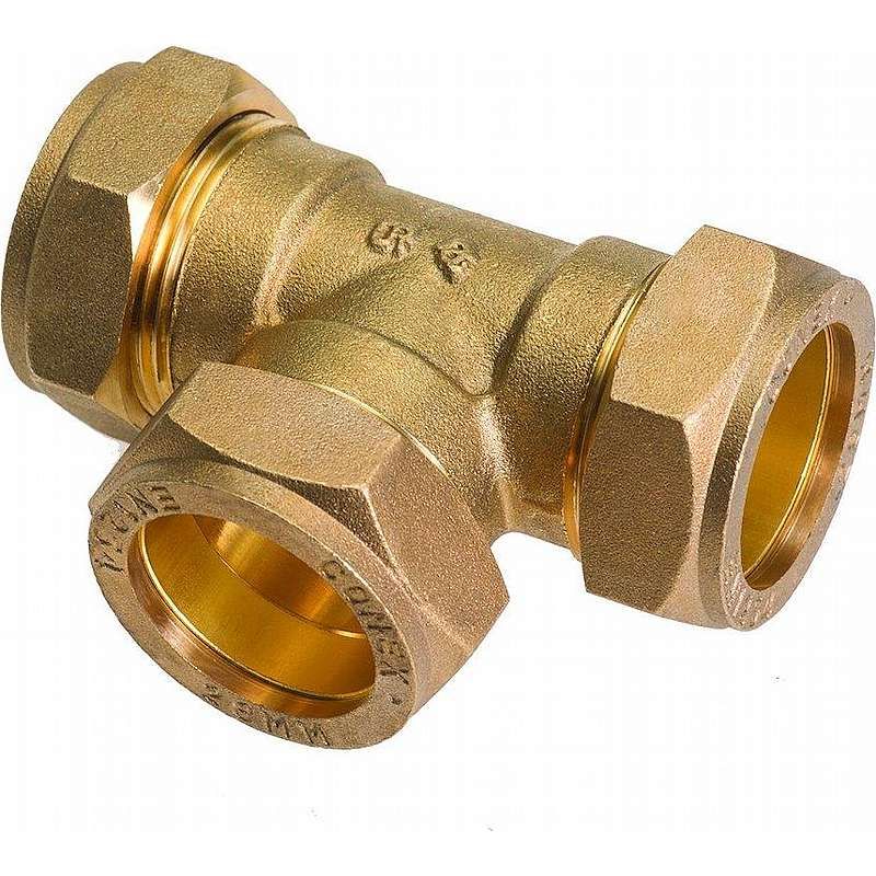 Kompressions T-stykke Kobber/Pex