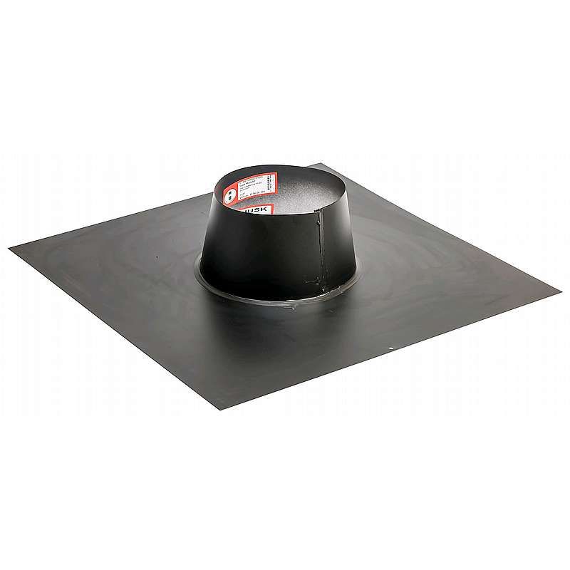 Taginddækning til fladt tag - aluminium, sort, Ø250mm