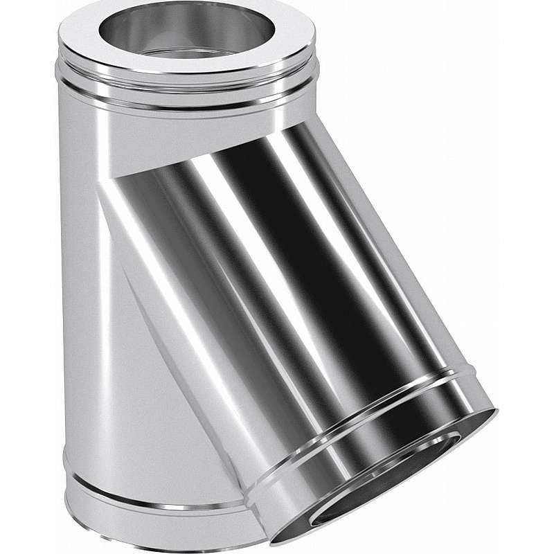 T-stykke med sodskål & aftap 45 gr. ø100mm, blank (Multi50)