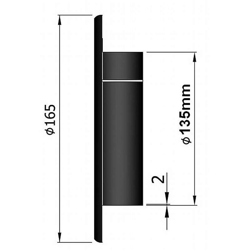 Afdækning til eksisterende murbøsning - Sort - 130mm