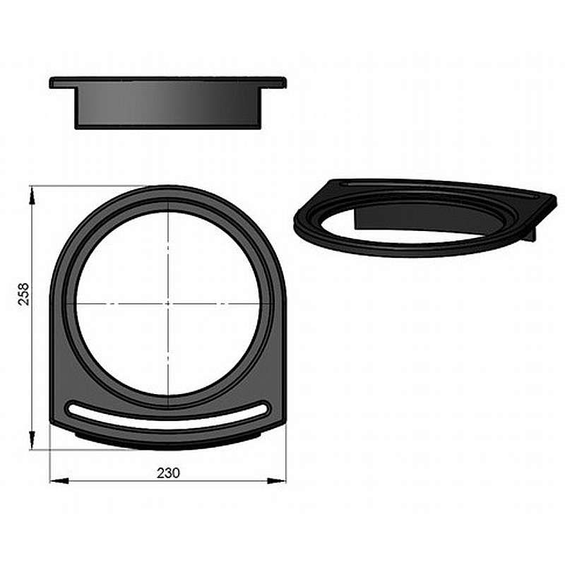 Toprist støbejern (TT30) grå