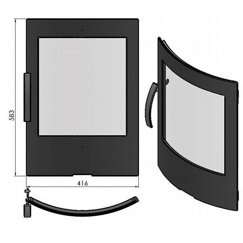 Komplet låge (TT40) - sort