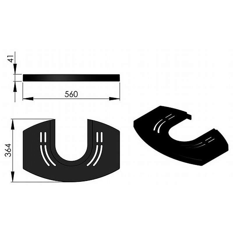 Støbejernstop uden rist (TT80+TT80S) - sort