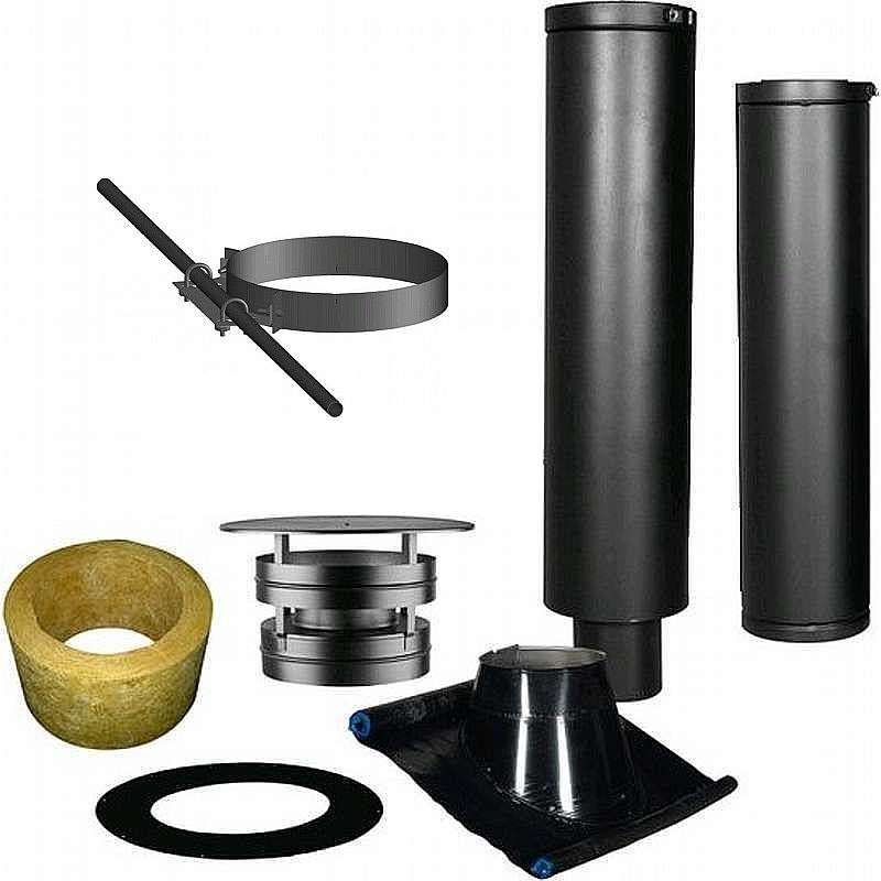 Skorstenspakke 2 meter ø150mm med isoleret startsektion (L=900mm)